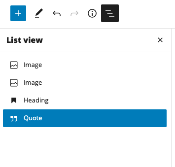 list view menu